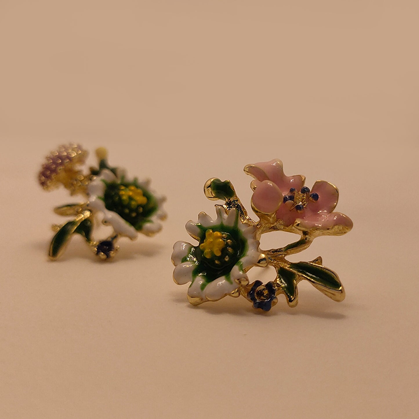 Flowers Bouquet Enamel Earring