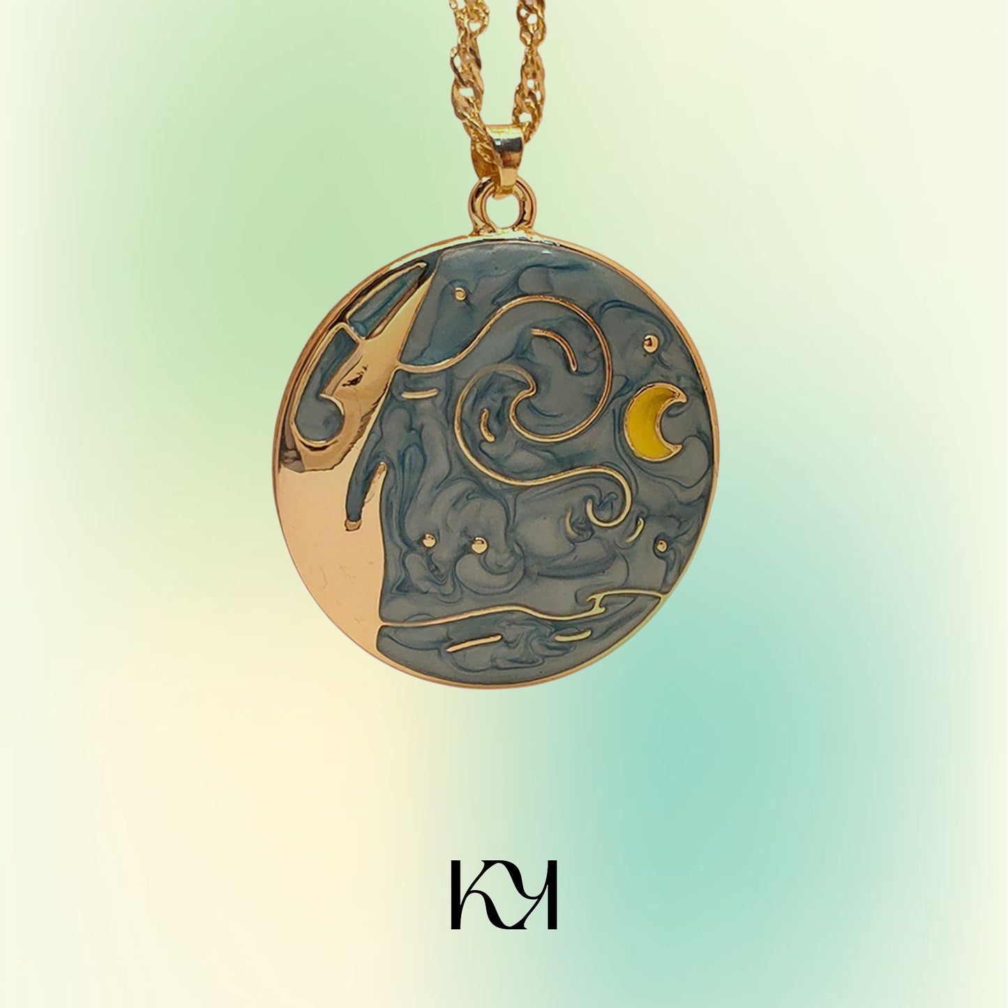 Van Gogh - Starry Night - Enamel Pendant